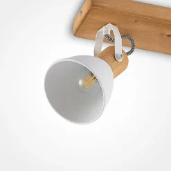 Lindby downlight Merela, hvit, 28 cm, 2 lyskilder, tre, E14