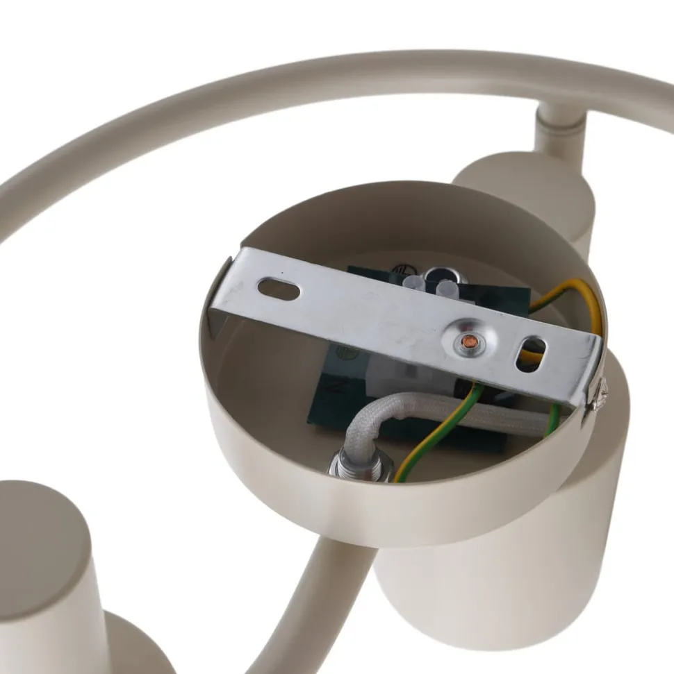 Lindby downlight Ovelia, beige, 3 lyskilder, metall, E27