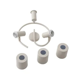 Lindby downlight Ovelia, beige, 3 lyskilder, metall, E27