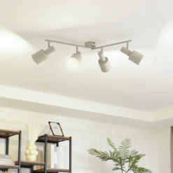 Lindby downlight Ovelia, beige, 80 cm, 4 lyskilder, E27