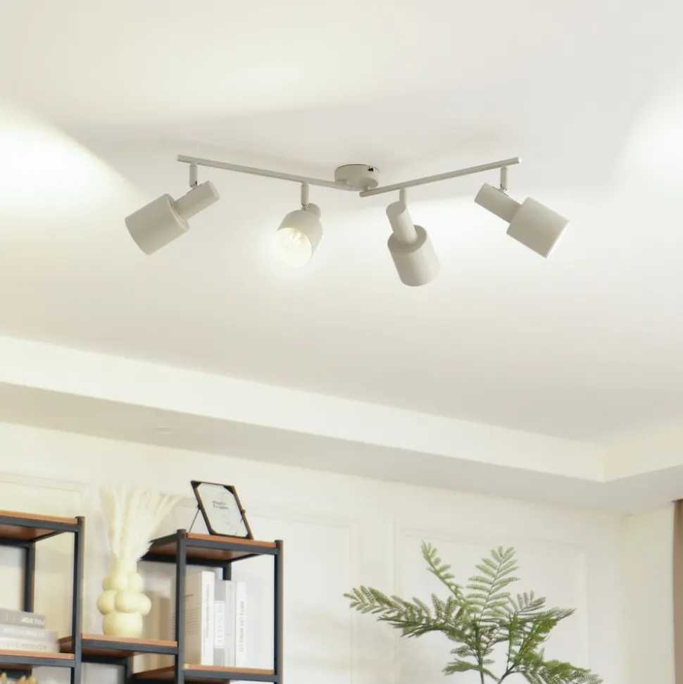 Lindby downlight Ovelia, beige, 80 cm, 4 lyskilder, E27