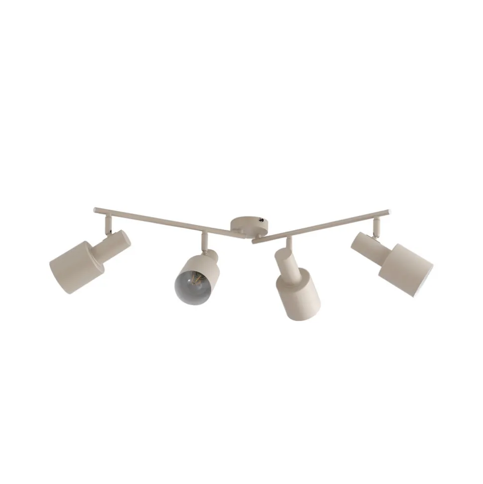 Lindby downlight Ovelia, beige, 80 cm, 4 lyskilder, E27
