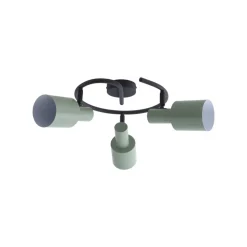 Lindby downlight Ovelia, grønn/svart, 3 lyskilder, E27