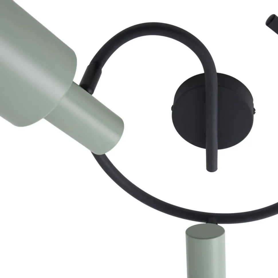 Lindby downlight Ovelia, grønn/svart, 3 lyskilder, E27