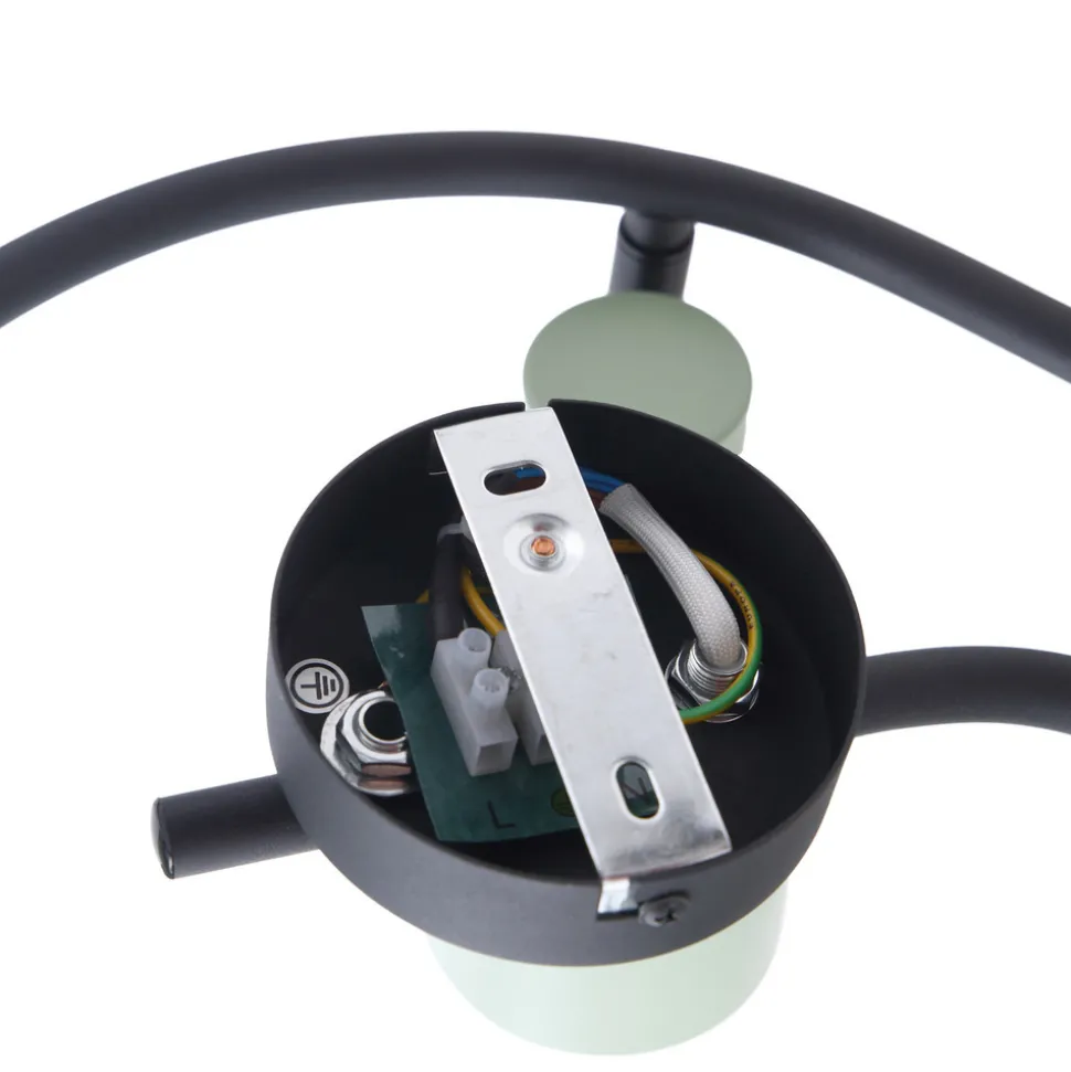 Lindby downlight Ovelia, grønn/svart, 3 lyskilder, E27