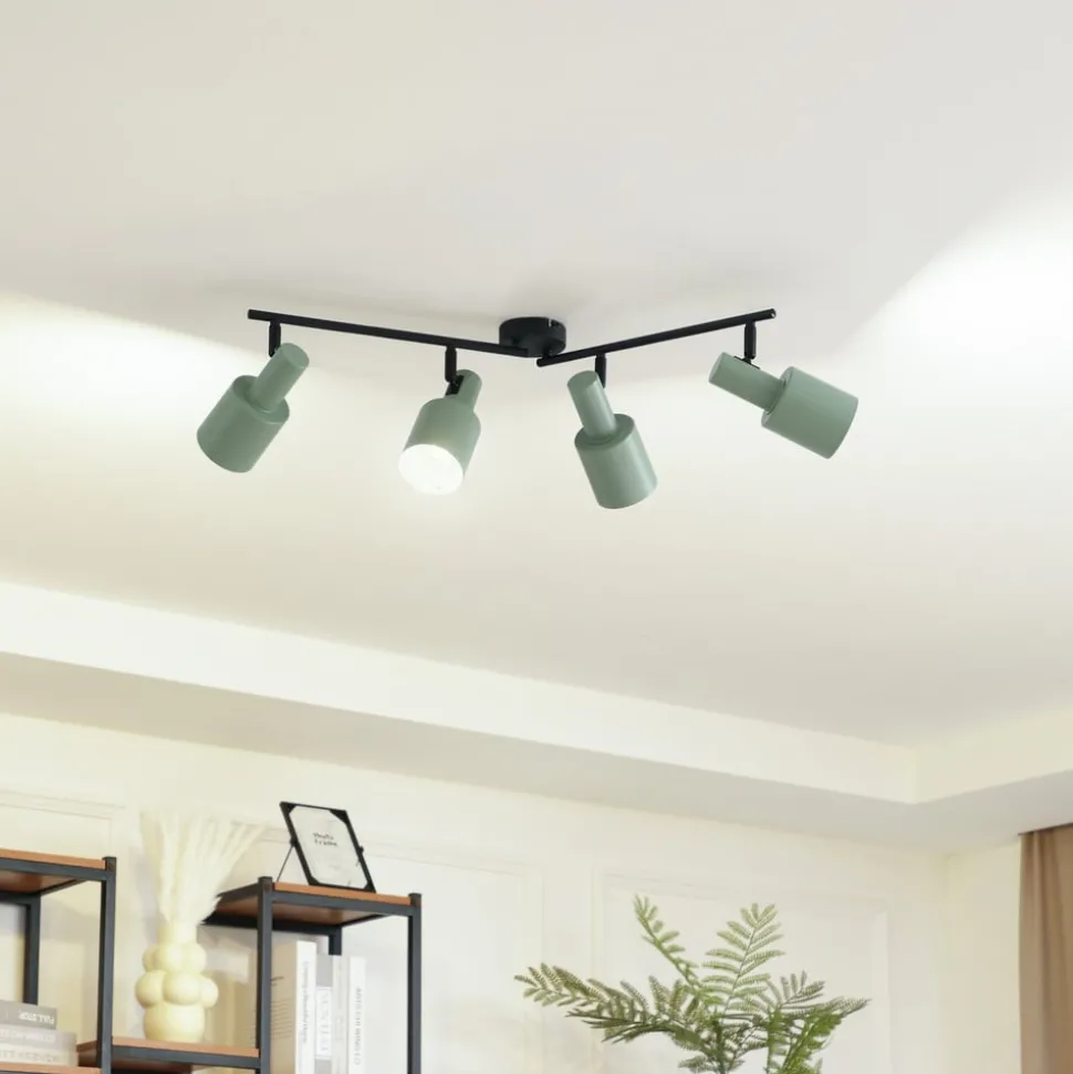 Lindby downlight Ovelia, grønn, 80 cm, 4 lyskilder, E27