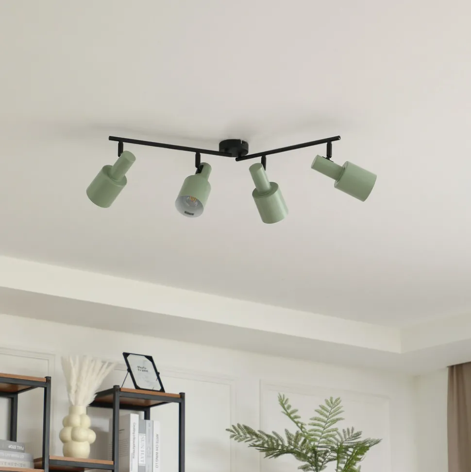 Lindby downlight Ovelia, grønn, 80 cm, 4 lyskilder, E27