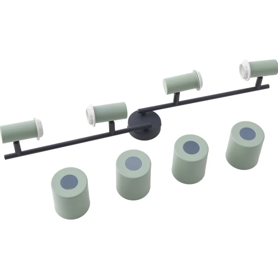 Lindby downlight Ovelia, grønn, 80 cm, 4 lyskilder, E27