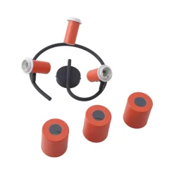 Lindby downlight Ovelia, oransje/svart, 3 lyskilder, E27