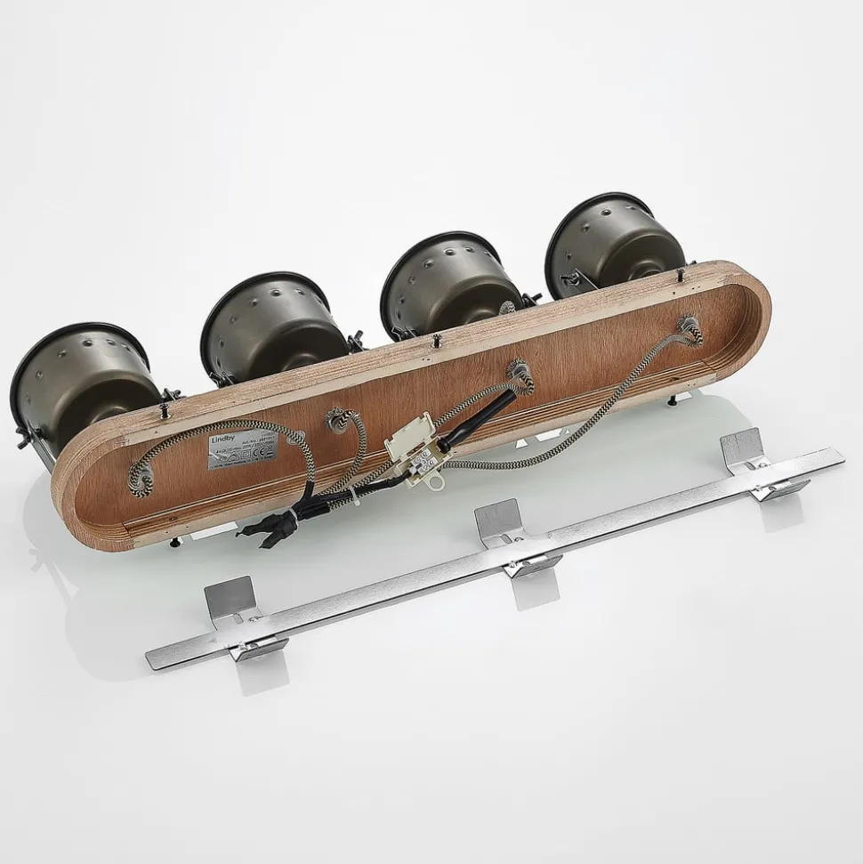 Lindby downlight Rubinjo, 62 cm, 4 lyskilder, tre, GU10