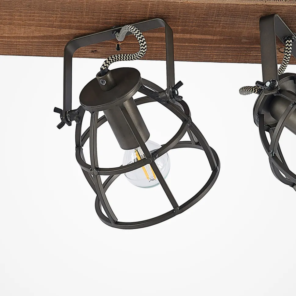 Lindby downlight Rutger, 52 cm, 3 lyskilder, tre, bur, E14