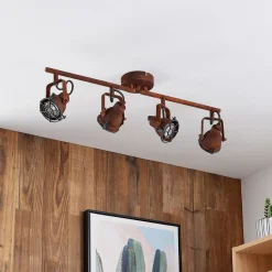 Lindby downlight Scabra, 63 cm, rustbrun, 4 lyskilder, metall