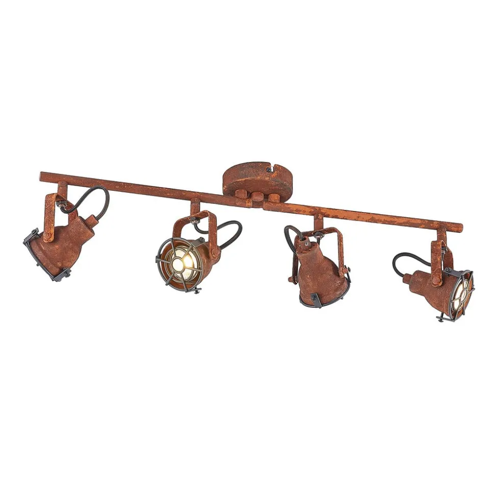 Lindby downlight Scabra, 63 cm, rustbrun, 4 lyskilder, metall