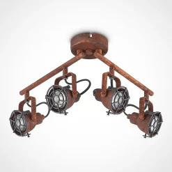 Lindby downlight Scabra, 63 cm, rustbrun, 4 lyskilder, metall