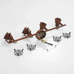 Lindby downlight Scabra, 63 cm, rustbrun, 4 lyskilder, metall