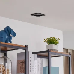 Lindby downlight Thorid, svart, 10 x 10 cm, sett med 10 stk, GU10