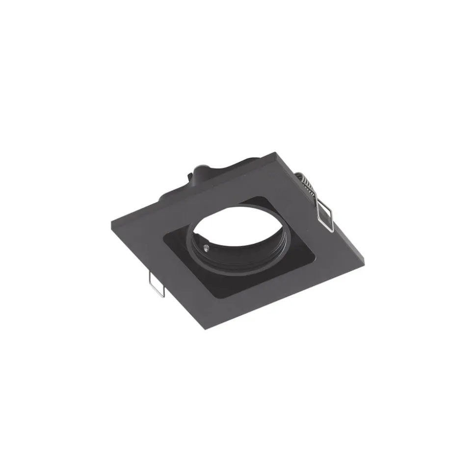Lindby downlight Thorid, svart, 10 x 10 cm, sett med 10 stk, GU10
