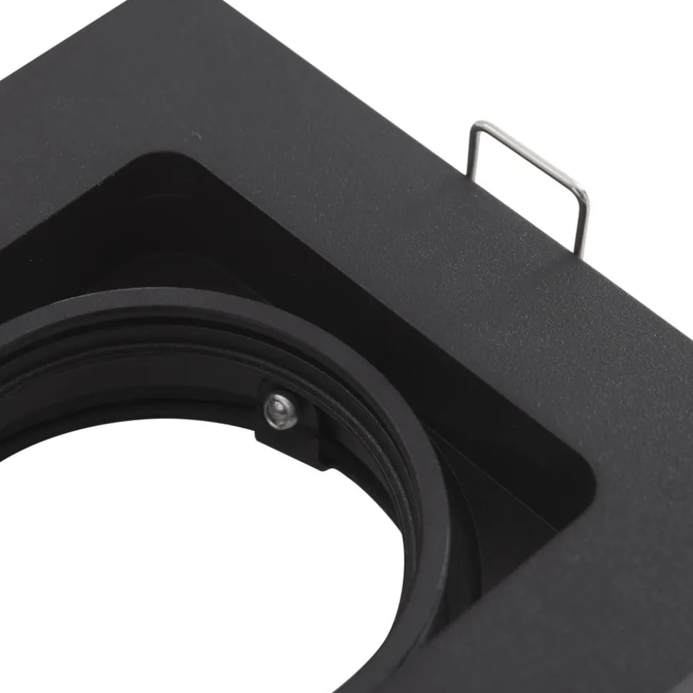 Lindby downlight Thorid, svart, 10 x 10 cm, sett med 10 stk, GU10