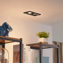 Lindby downlight Thorid, svart, 19 x 10 cm, 2 lyskilder, GU10