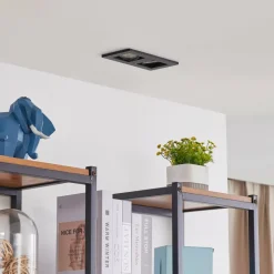 Lindby downlight Thorid, svart, 19 x 10 cm, 2 lyskilder, GU10