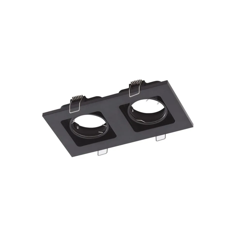 Lindby downlight Thorid, svart, 19 x 10 cm, 2 lyskilder, GU10