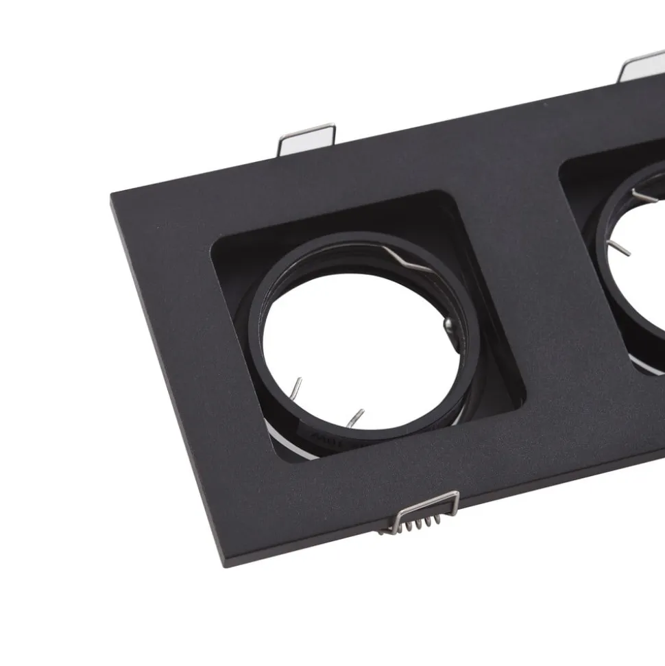 Lindby downlight Thorid, svart, 19 x 10 cm, 2 lyskilder, GU10