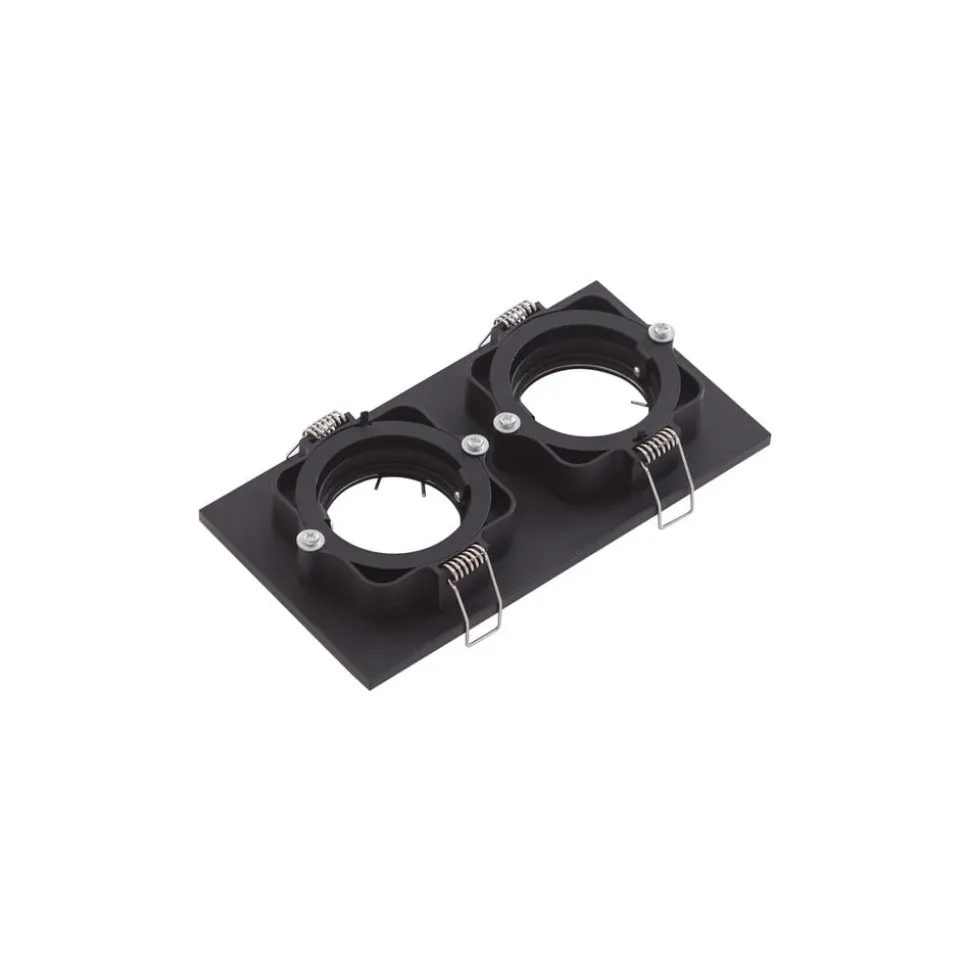 Lindby downlight Thorid, svart, 19 x 10 cm, 2 lyskilder, GU10