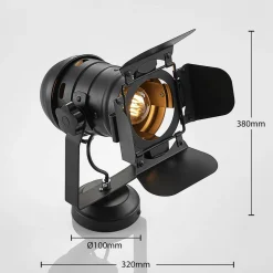 Lindby downlight Tilen, 1 lyskilde, svart, metall, 38 cm