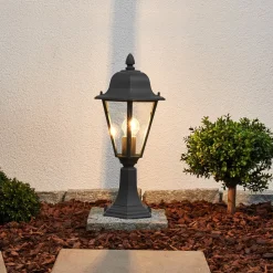 Lindby Edana sokkellampe, 52 cm, antrasitt, E27, IP44