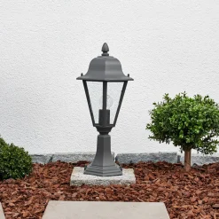 Lindby Edana sokkellampe, 52 cm, antrasitt, E27, IP44