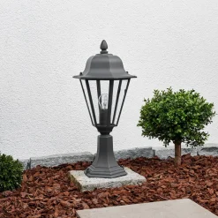 Lindby Edana sokkellampe, 52 cm, antrasitt, E27, IP44