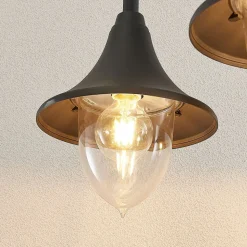 Lindby Edric lyktestolpe, høyde 215 cm, antrasitt, aluminium