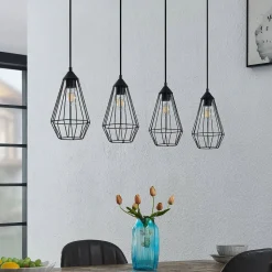 Lindby Elainy pendellampe med burskjermer 4 lysk