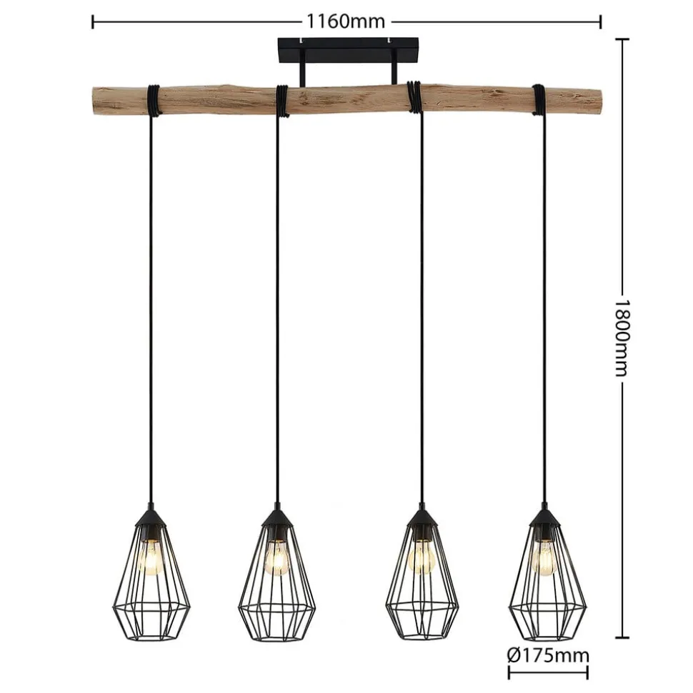 Lindby Elainy pendellampe med burskjermer 4 lysk
