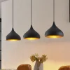 Lindby Elamira pendellampe, svart, metall, 133 cm, 3 lyskilder.