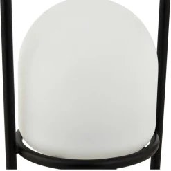 Lindby Eleia LED terrasselampe, svart, metall, oppladbart batteri