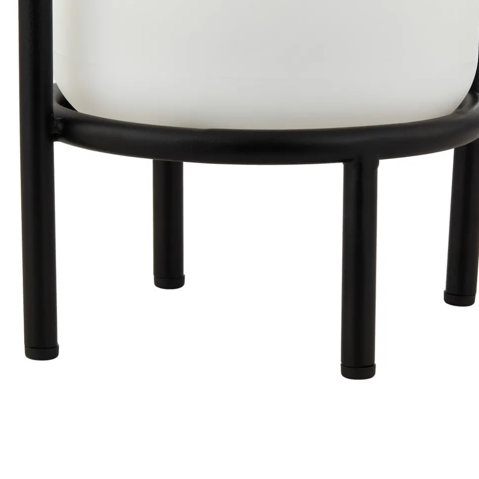 Lindby Eleia LED terrasselampe, svart, metall, oppladbart batteri