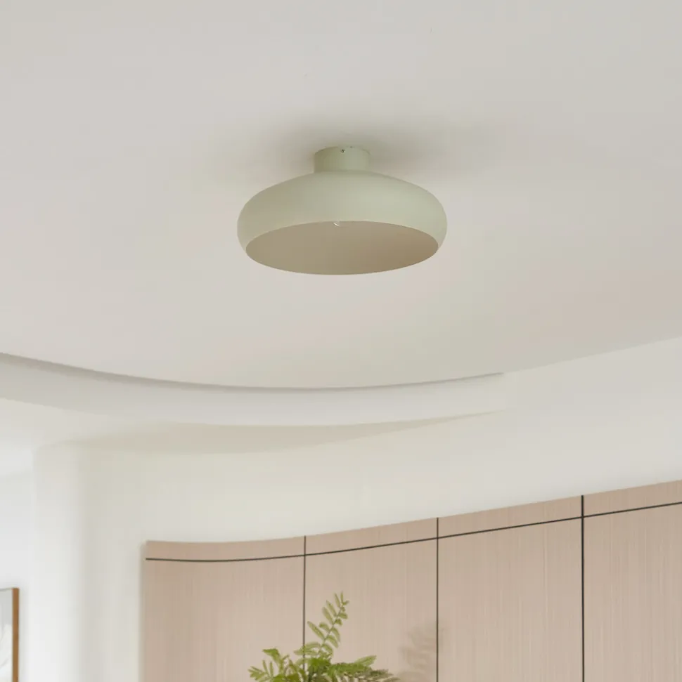 Lindby Elover taklampe, lysegrønn, Ø 45 cm, jern