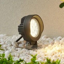 Lindby Emar LED-spot med jordspyd i mørkegrå