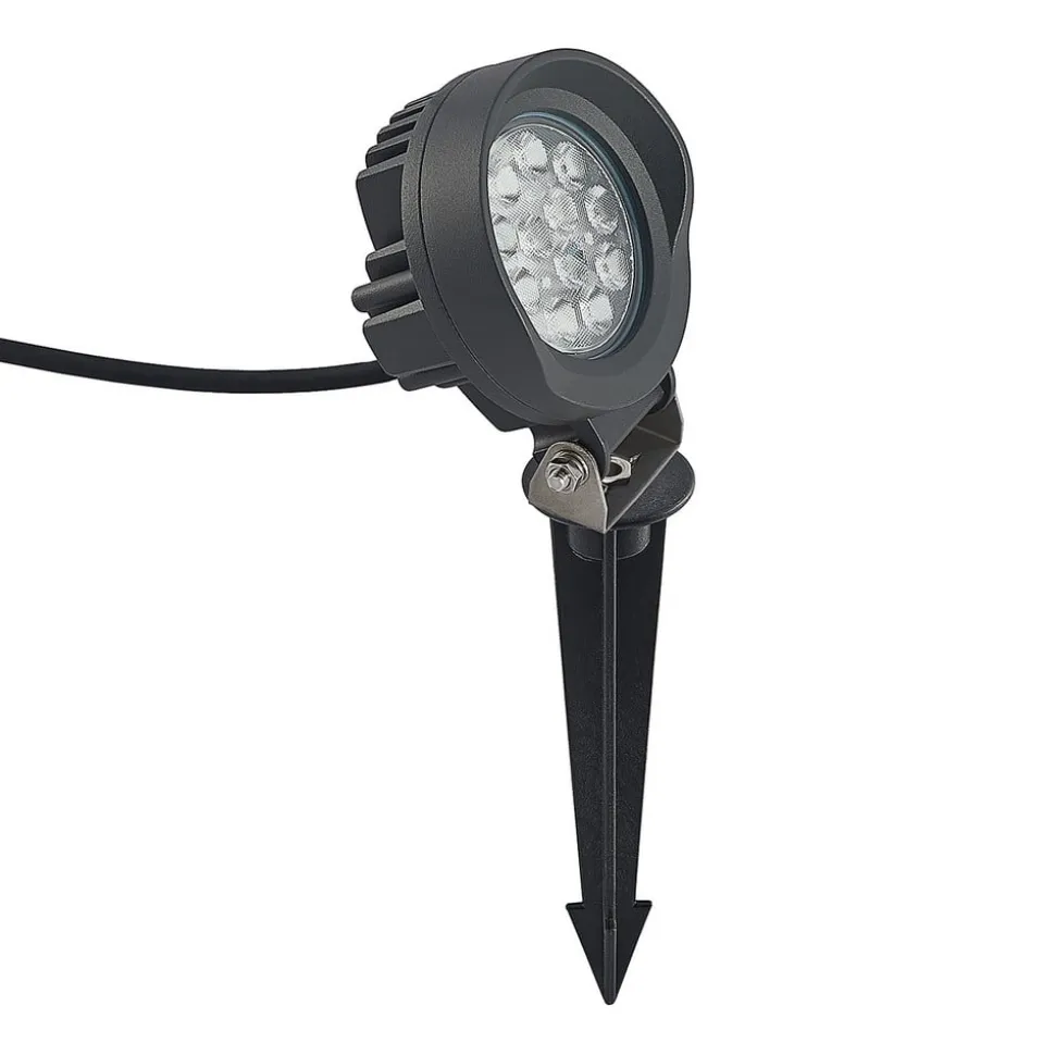 Lindby Emar LED-spot med jordspyd i mørkegrå