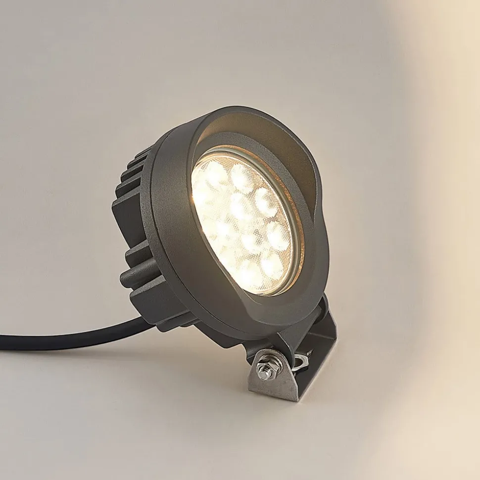 Lindby Emar LED-spot med jordspyd i mørkegrå