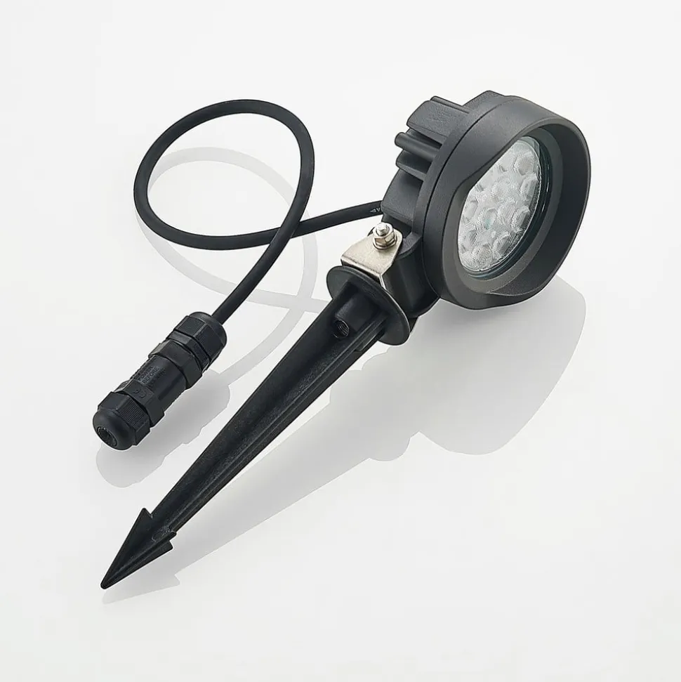 Lindby Emar LED-spot med jordspyd i mørkegrå