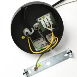 Lindby Emilienne pendellampe, svart, gullfarget, Ø 60 cm