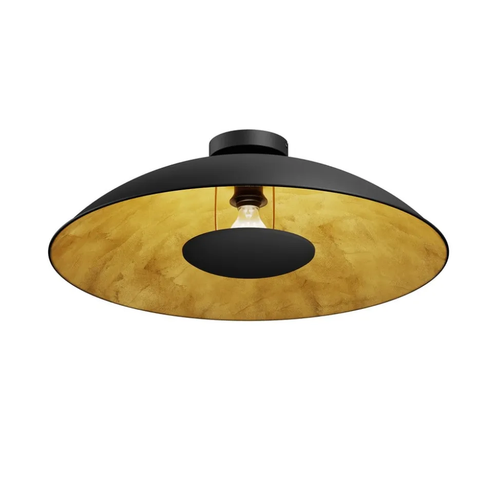 Lindby Emilienne taklampe, svart/gull, metall, Ø 60 cm