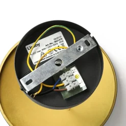 Lindby Emilienne taklampe, svart/gull, metall, Ø 60 cm