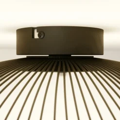 Lindby Fabronia taklampe, svart/hvit, glass, kuppel, E27