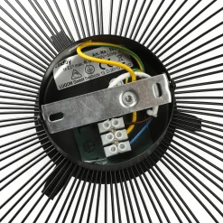 Lindby Fabronia taklampe, svart/hvit, glass, kuppel, E27