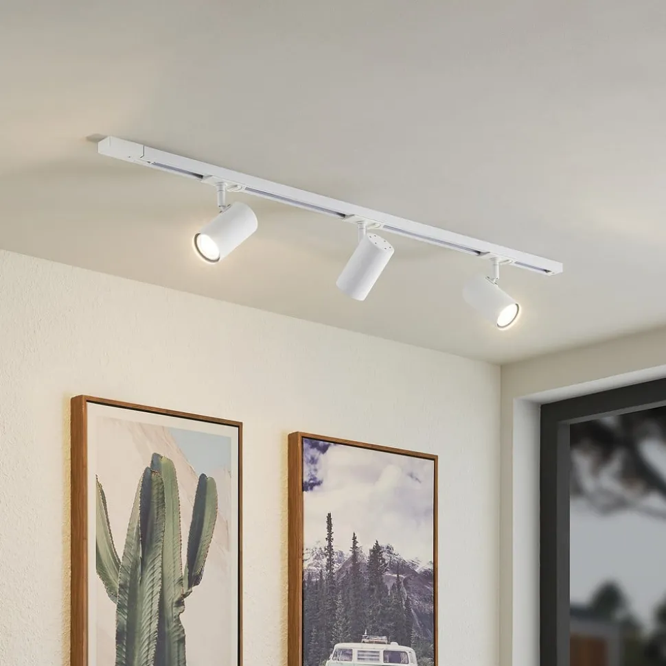 Lindby 1-fase skinnesystem Linaro, GU10, hvit, 3 lyskilder