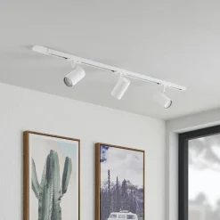 Lindby 1-fase skinnesystem Linaro, GU10, hvit, 3 lyskilder