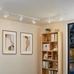 Lindby 1-fase skinnesystem Linaro, GU10, hvit, 5 lyskilder